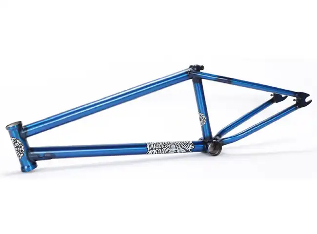 cuadro fiend bmx azul metalizado con diseño pro