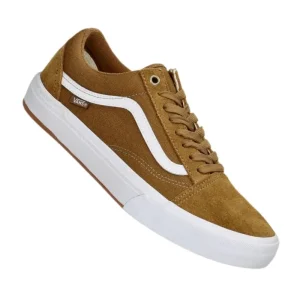 Zapatillas Vans Old Skool Golden Brown inclinadas vista lateral