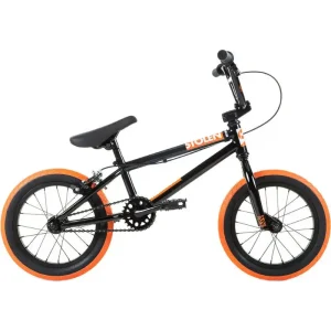 Stolen Agent 14 BMX infantil negra con ruedas naranjas